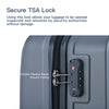 3 Piece ABS Lightweight Suitcase: Spinner Wheels, TSA Lock, Gray (20/24/28)