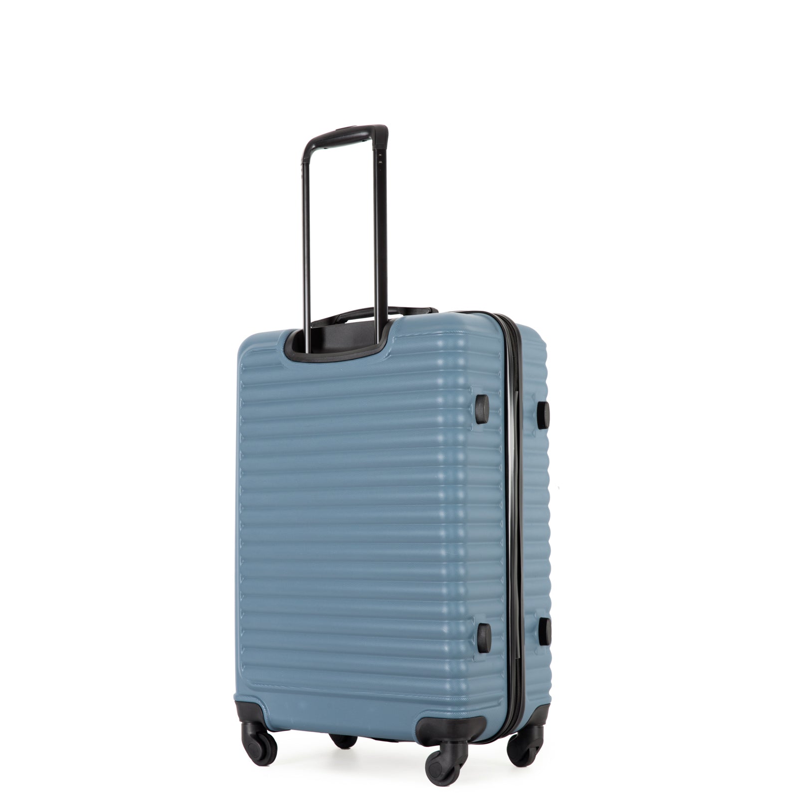 3 Piece ABS Lightweight Suitcase with Hooks, Spinner Wheels, TSA Lock, Blue (20/24/28)