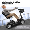 Four-Wheel Compact Travel Mobility Scooter for Adults - 300lbs Capacity, 300W Motor, Chrome Finish