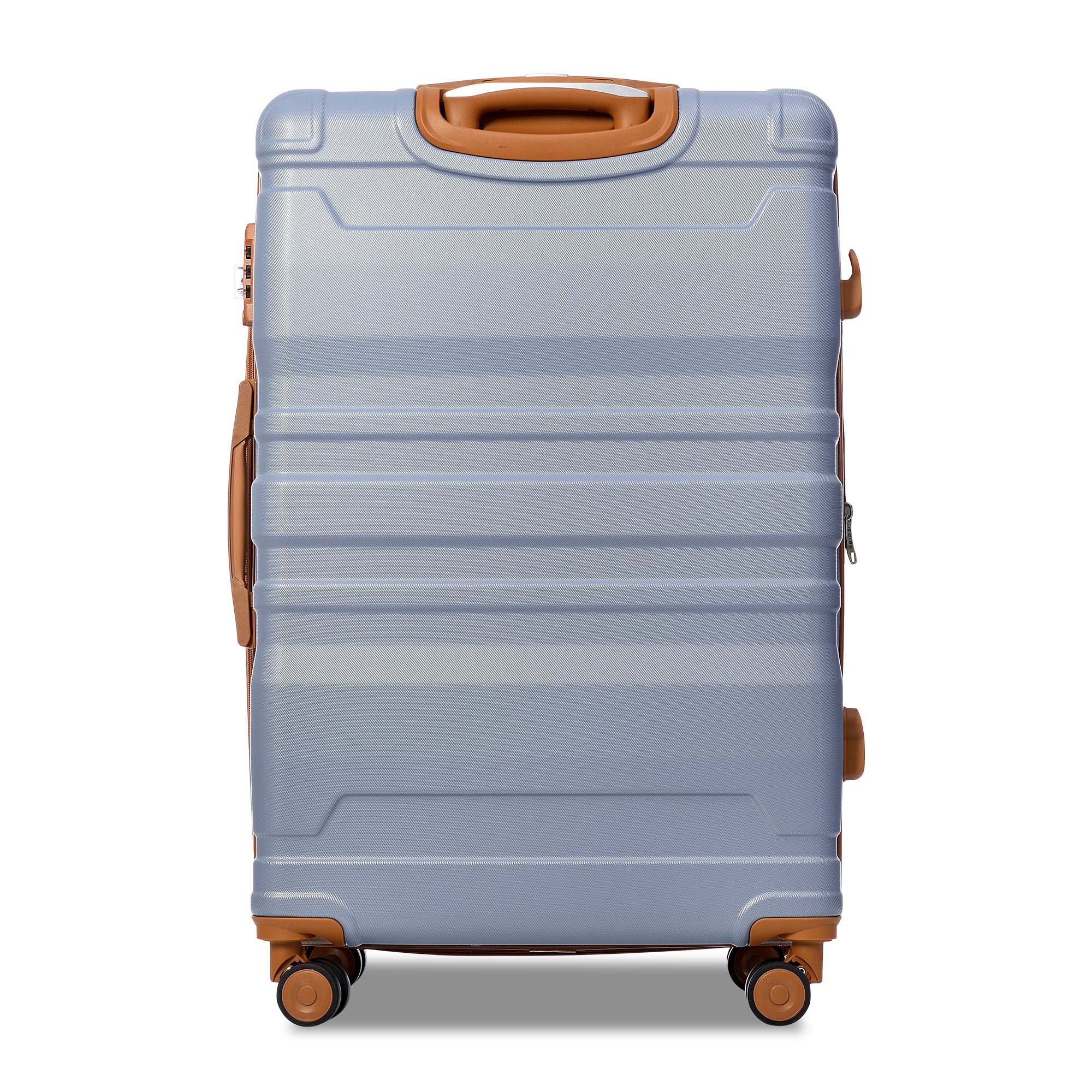 Luggage Sets: Expandable ABS Hardshell 3pcs Clearance Suitcase with TSA Lock, Spinner Wheels, Lightweight & Durable, 20''24''28'' (Blue/Brown)