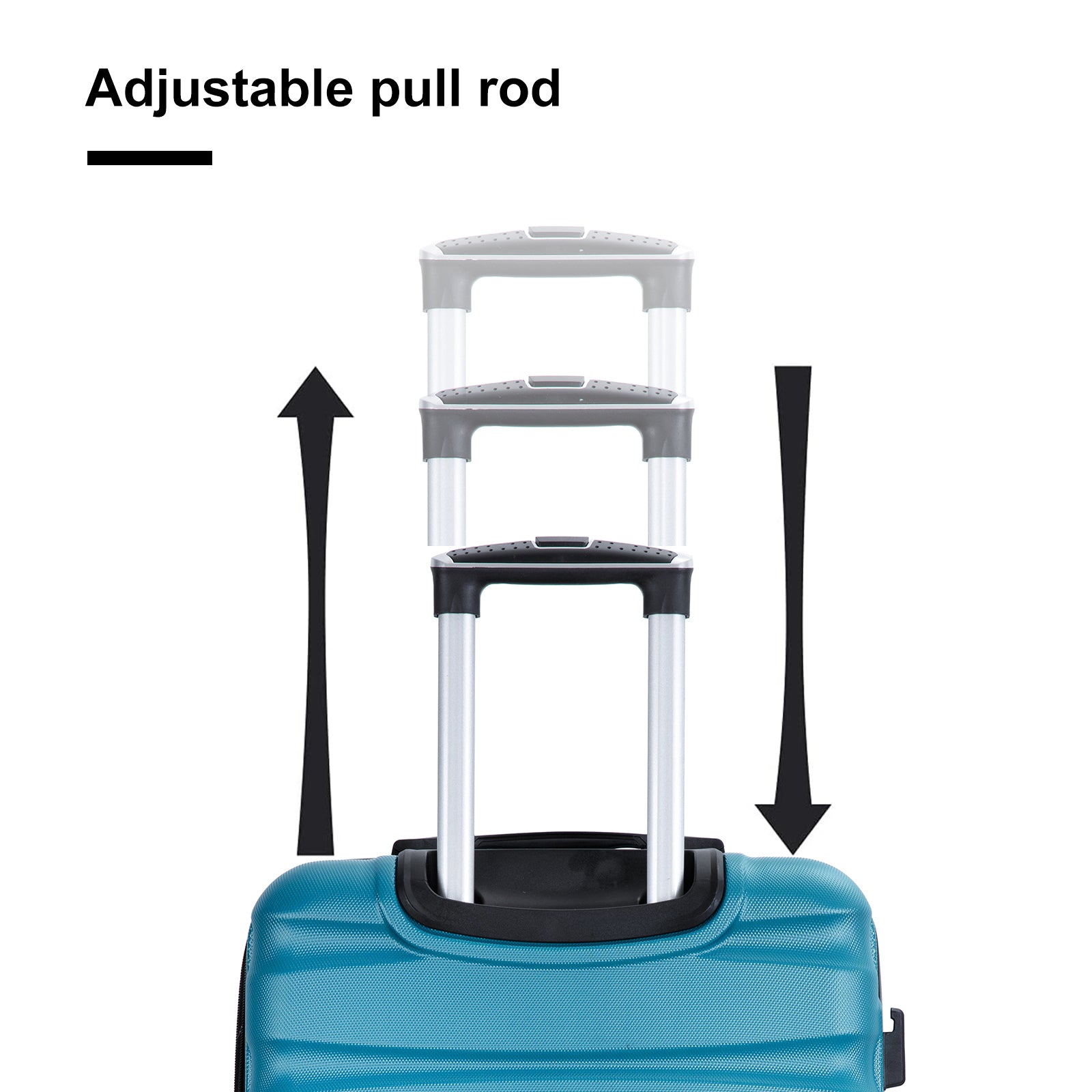 Expandable 3 Piece Luggage Sets with Hooks, Spinner Wheels, TSA Lock, ABS Lightweight Suitcase, Cyan (20/24/28)