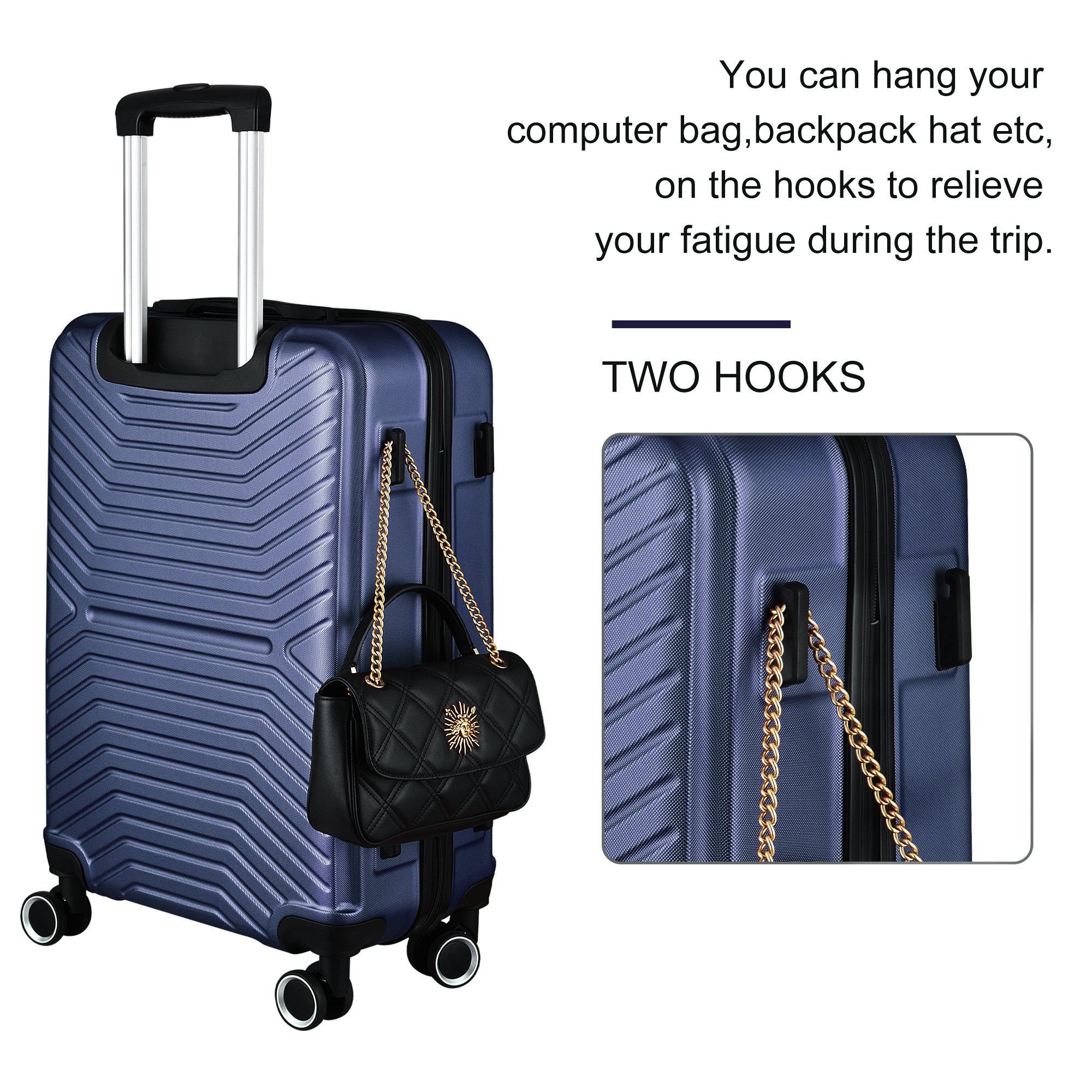 "Expandable Suitcase Set with TSA Lock Spinner - 3 Piece Luggage Collection in PC+ABS Material - Carry On 20in 24in 28in - Various Colors Available"