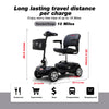 Four Wheel Compact Travel Mobility Scooter - 300W Motor, 300lbs Capacity, Gloss Black