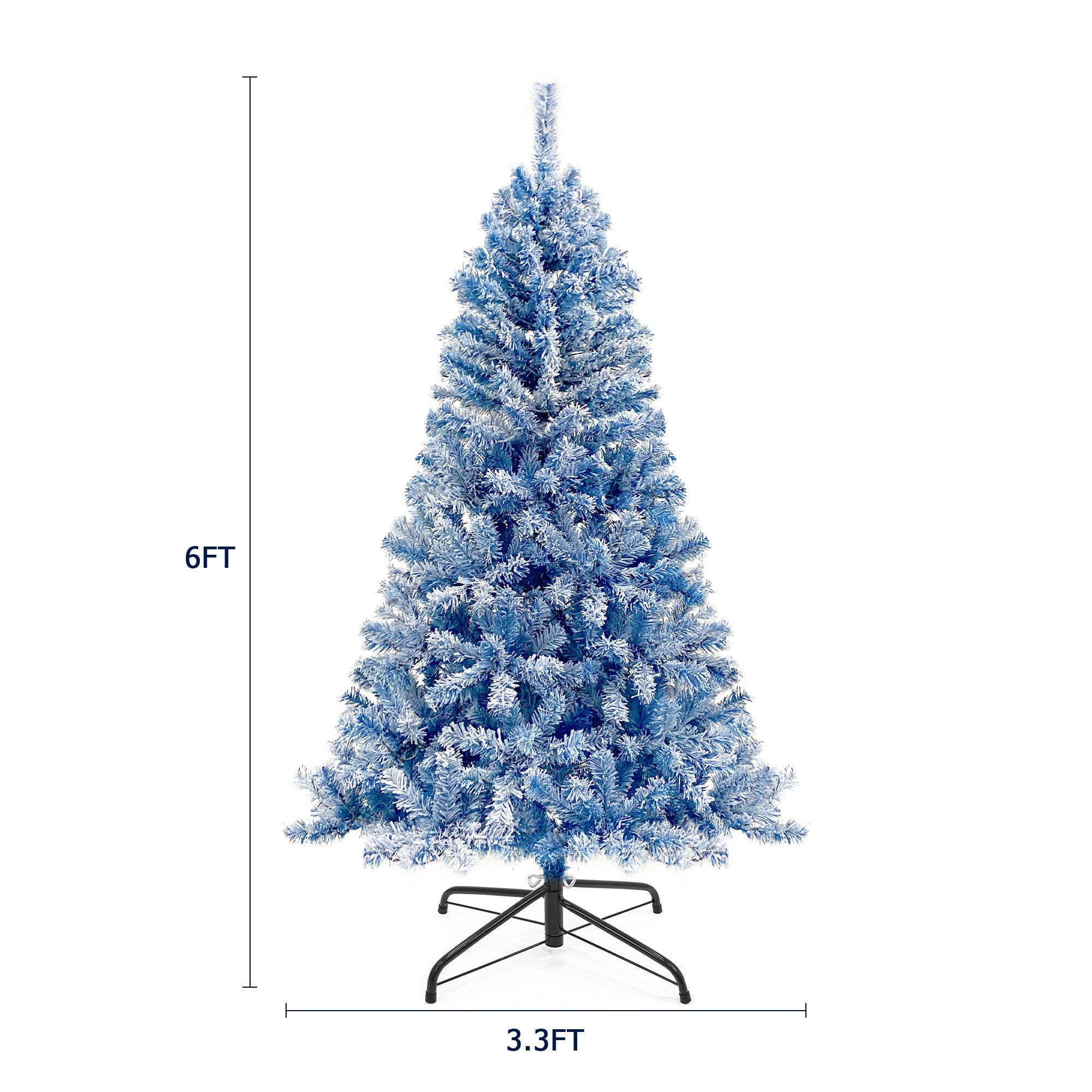 6FT Pre-Lit Artificial Fir ChristmasTree, Snow Flocked Xmas Tree with 750 Branch Tips - Festive Holiday Decor for a Merry Christmas Celebration - Ideal Size for Indoor Spaces