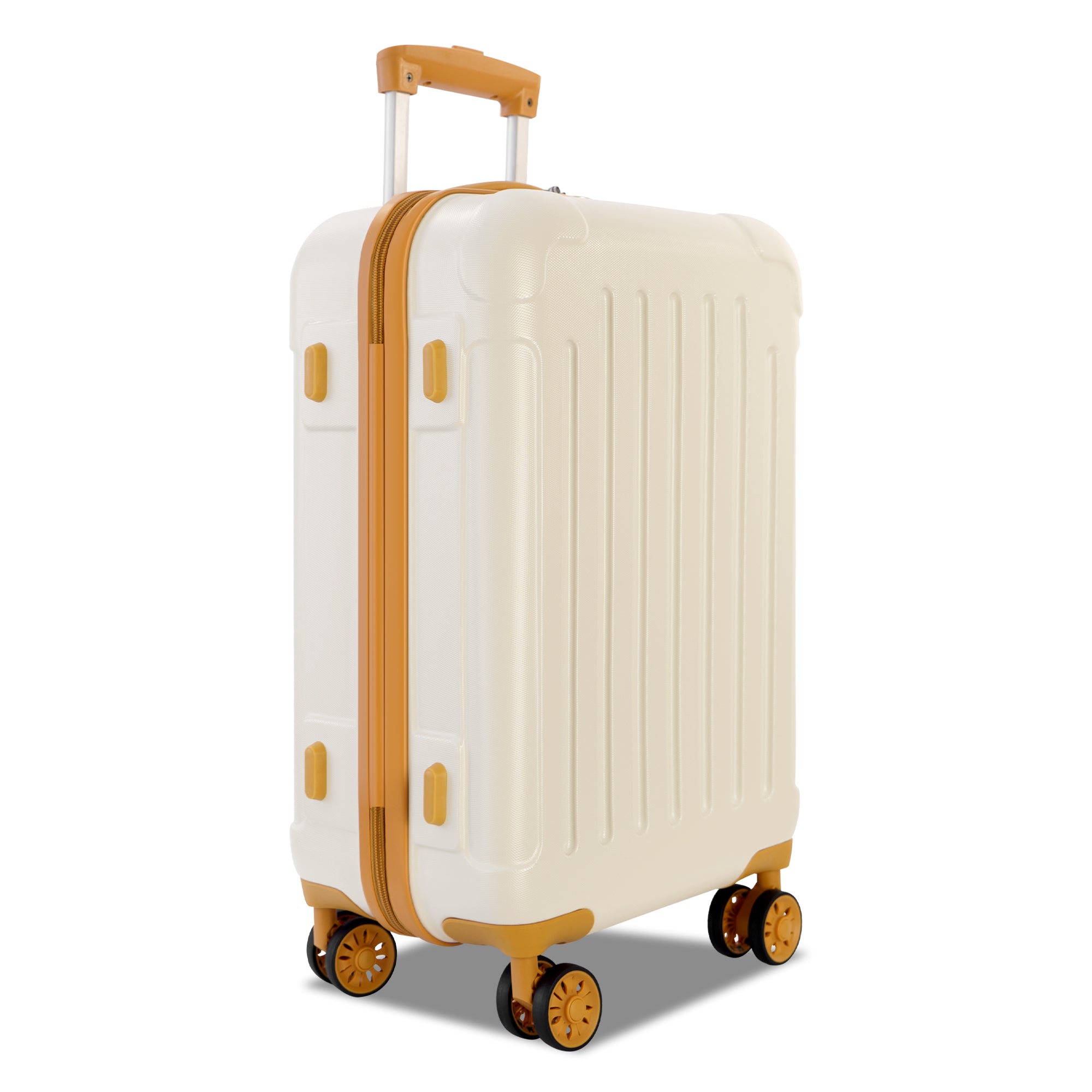 Luggage Set with Spinner Wheels, Lightweight ABS+PC Material, 3 Piece (20/24/28), White