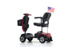 Outdoor Compact Mobility Scooter with Windshield, 300W Motor, Long Range Battery, Cup Holders, USB Charger Port - Red