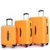 3 Piece Lightweight Luggage Set with TSA Lock, Double Spinner Wheels & Two Hooks - PC+ABS Suitcase (21/25/29) in Orange