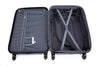 Expandable Lightweight 3 Piece Luggage Set: ABS Suitcase, Hooks, Spinner Wheels, TSA Lock, Blue (20/24/28)