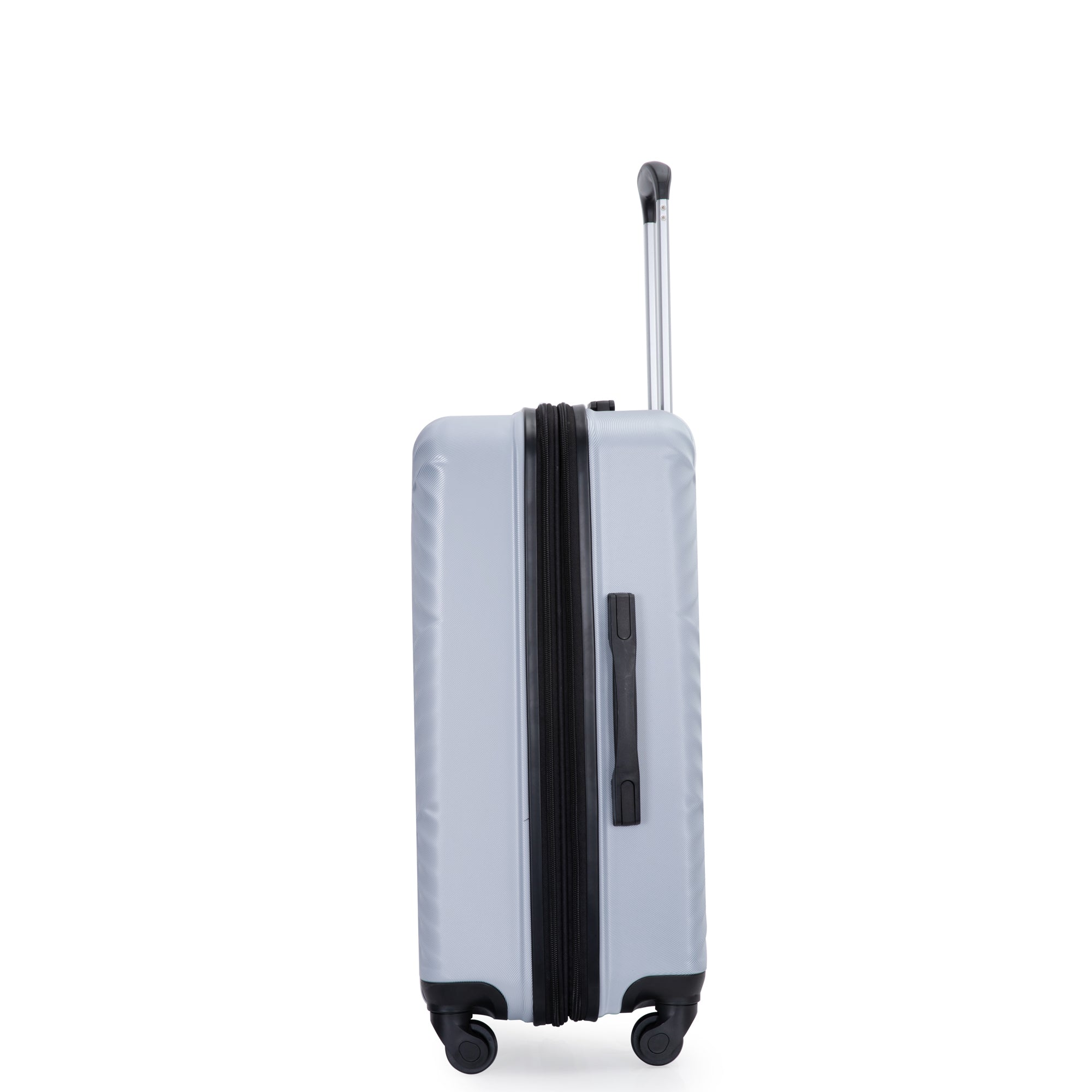 Expandable 3 Piece Lightweight Luggage Sets with Spinner Wheels, TSA Lock, and Two Hooks - Silver (21/25/29)