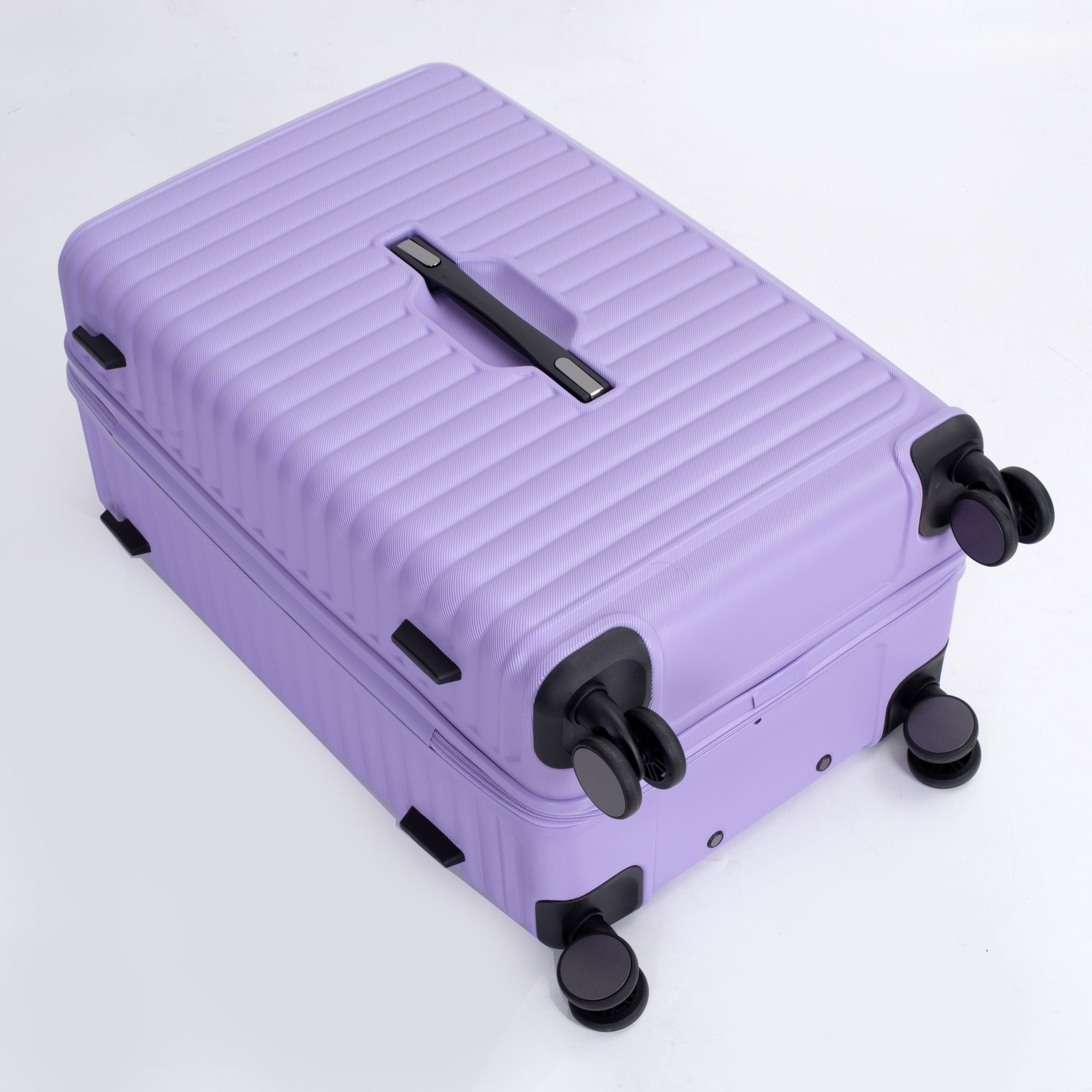 3 Piece Luggage Sets: Lightweight Suitcase with Hooks, 360° Spinner Wheels, TSA Lock, Light Purple (21/25/29)