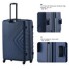 3-Piece Lightweight ABS Luggage Set with Hooks, Spinner Wheels, TSA Lock - Navy (20/24/28)