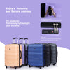 Expandable Lightweight & Durable 3 Piece Luggage Set with Spinner Wheels, TSA Lock, Hooks - Purple (21/25/29)