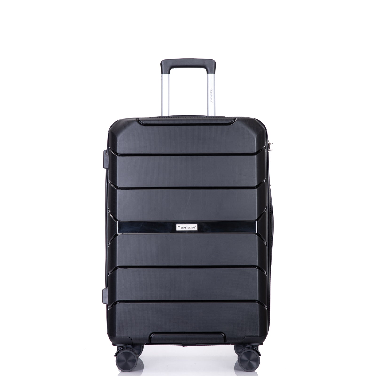 Hardshell Suitcase Spinner Wheels PP Luggage Sets - Lightweight & Durable with TSA Lock - 3-Piece Set (20/24/28) - Black