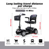 Four Wheel Compact Travel Mobility Scooter - 300W Motor, 300lbs Capacity, SILVER