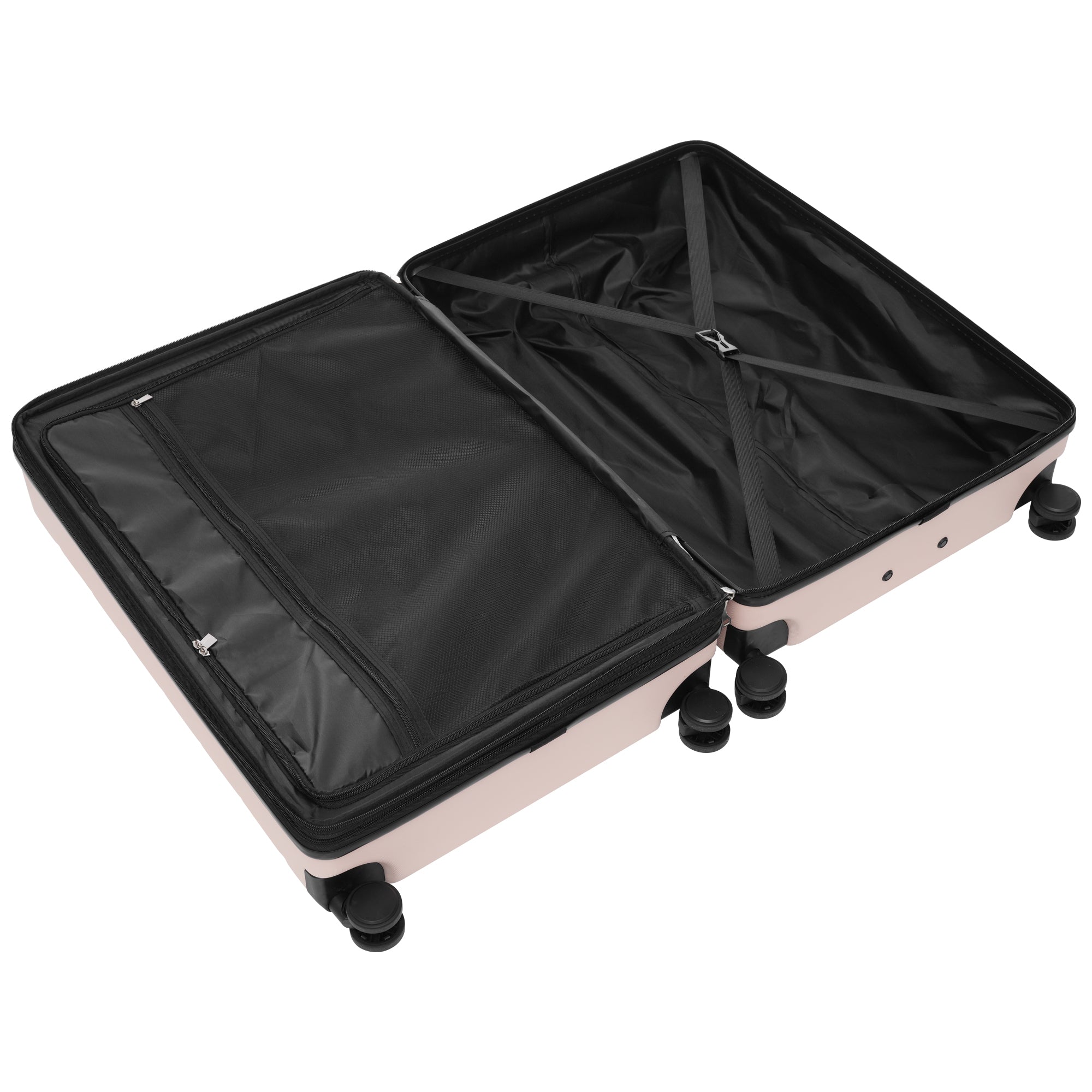 Luggage Sets 3 Piece Suitcase Set 20/24/28, Airline Approved, Hard Case with Spinner Wheels, Pink and Black