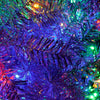 6 FT White Christmas Tree with 300 Colorful LED Lights, Bent Top & Gold Star - Premium Holiday Decor