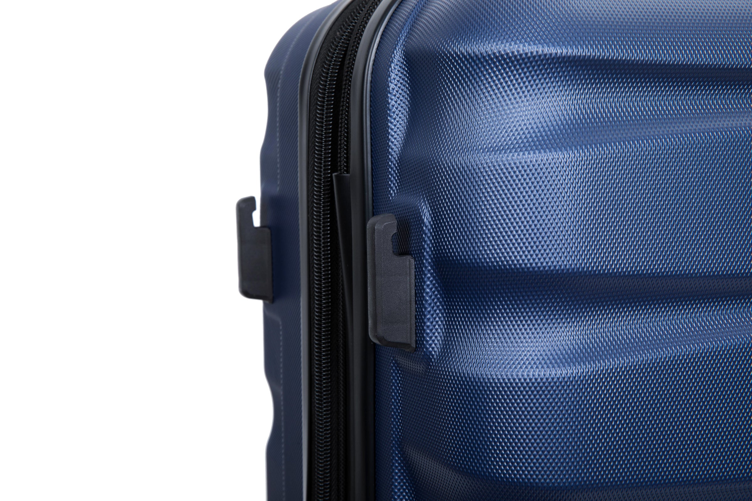 Expandable Lightweight 3 Piece Luggage Set: ABS Suitcase, Hooks, Spinner Wheels, TSA Lock, Blue (20/24/28)