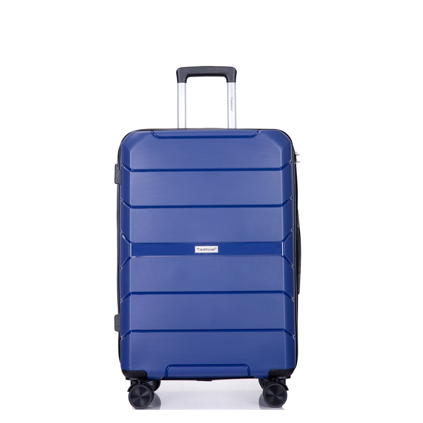 Hardshell Spinner Wheels PP Luggage Sets with TSA Lock, 3-Piece Set (20/24/28), Navy