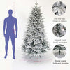 Snow Flocked Christmas Tree 7ft: Realistic Unlit Pine Tree with White Tips