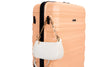 Expandable 3 Piece Luggage Sets PC Lightweight & Durable Suitcase with Hooks, Spinner Wheels, TSA Lock - Peach (21/25/29)