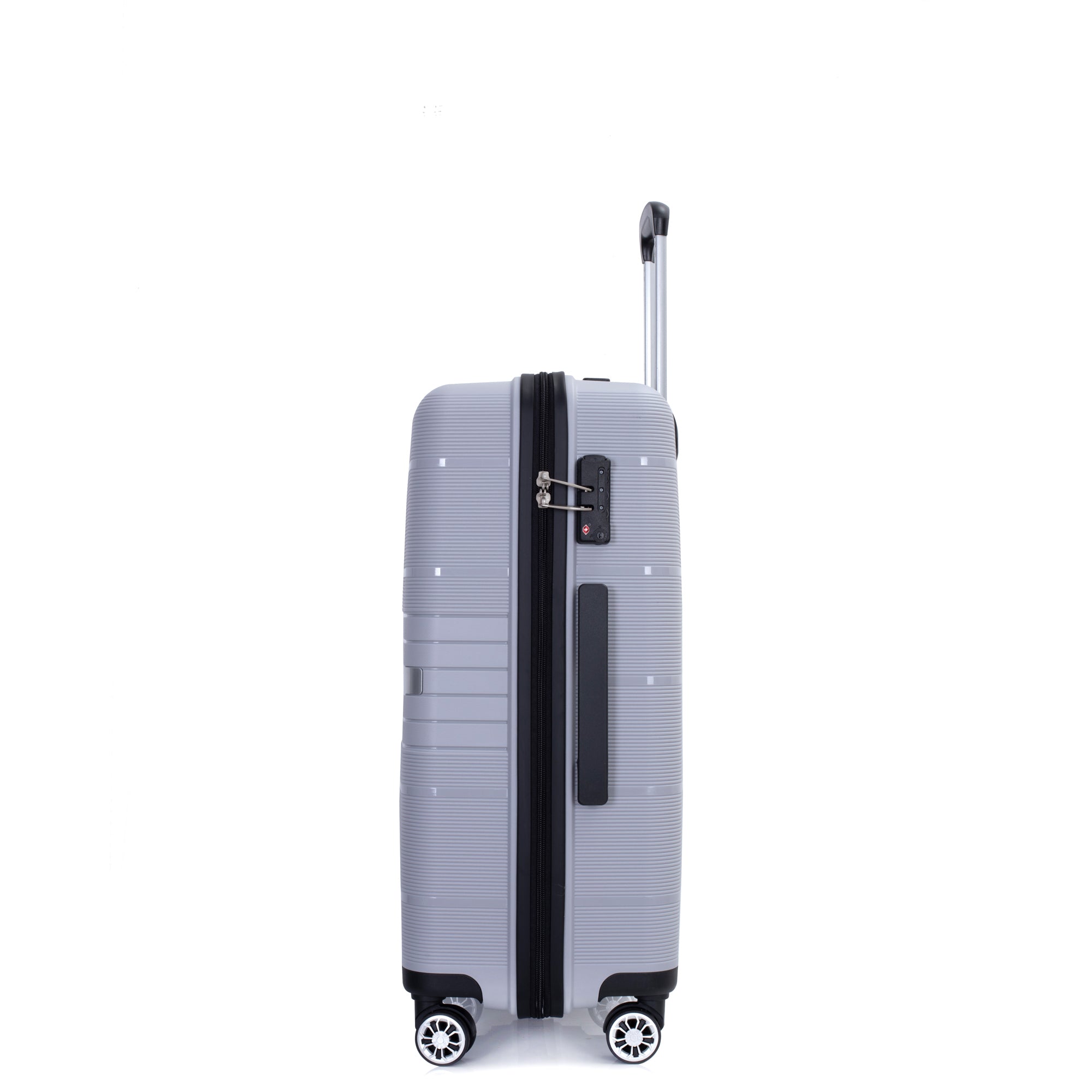 Hardshell Suitcase Double Spinner Wheels, Lightweight, Durable with TSA Lock, 3-Piece Set (20/24/28), Silver