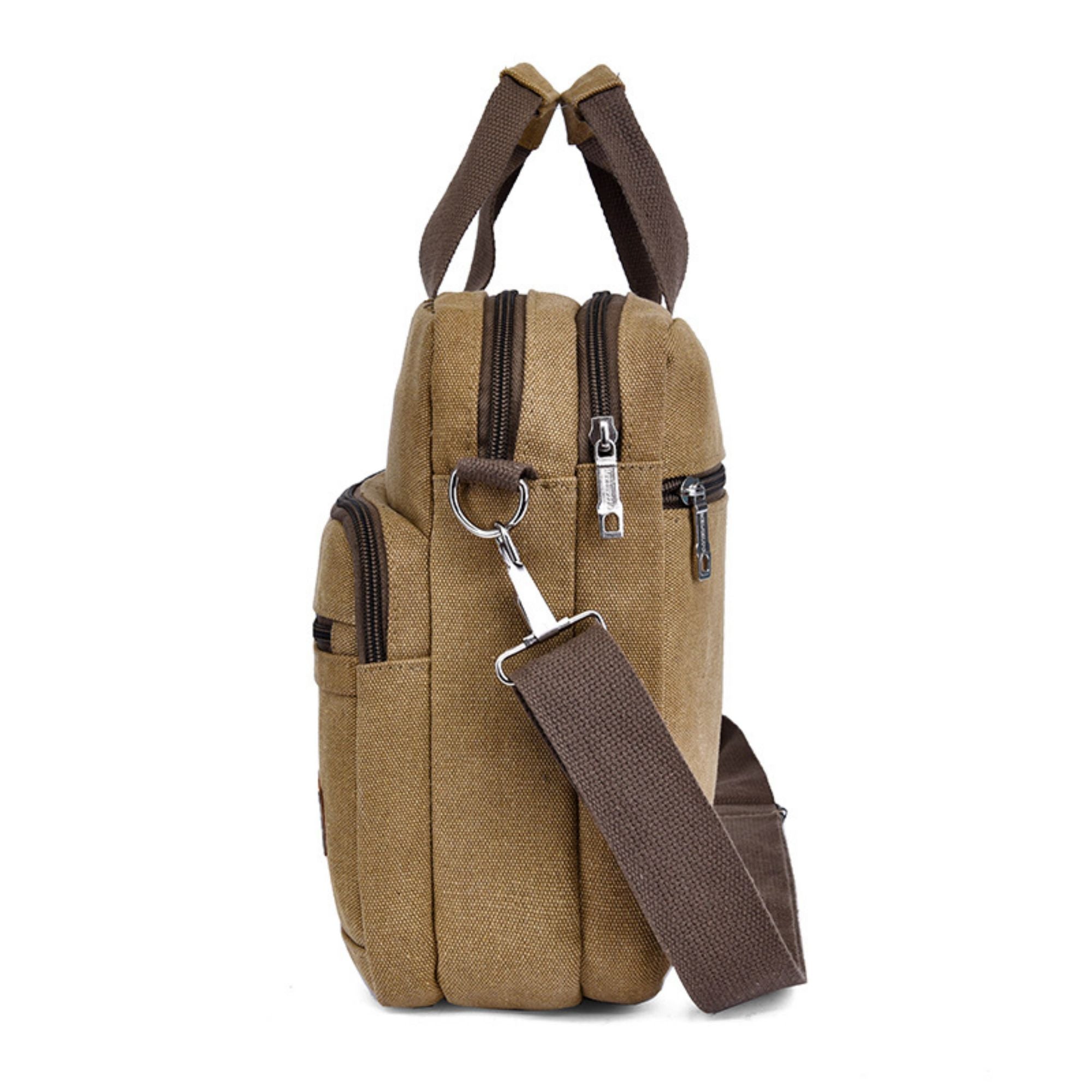 Men's Canvas Crossbody Bag: Neutral Solid Color, Casual Style, One Shoulder Handbag