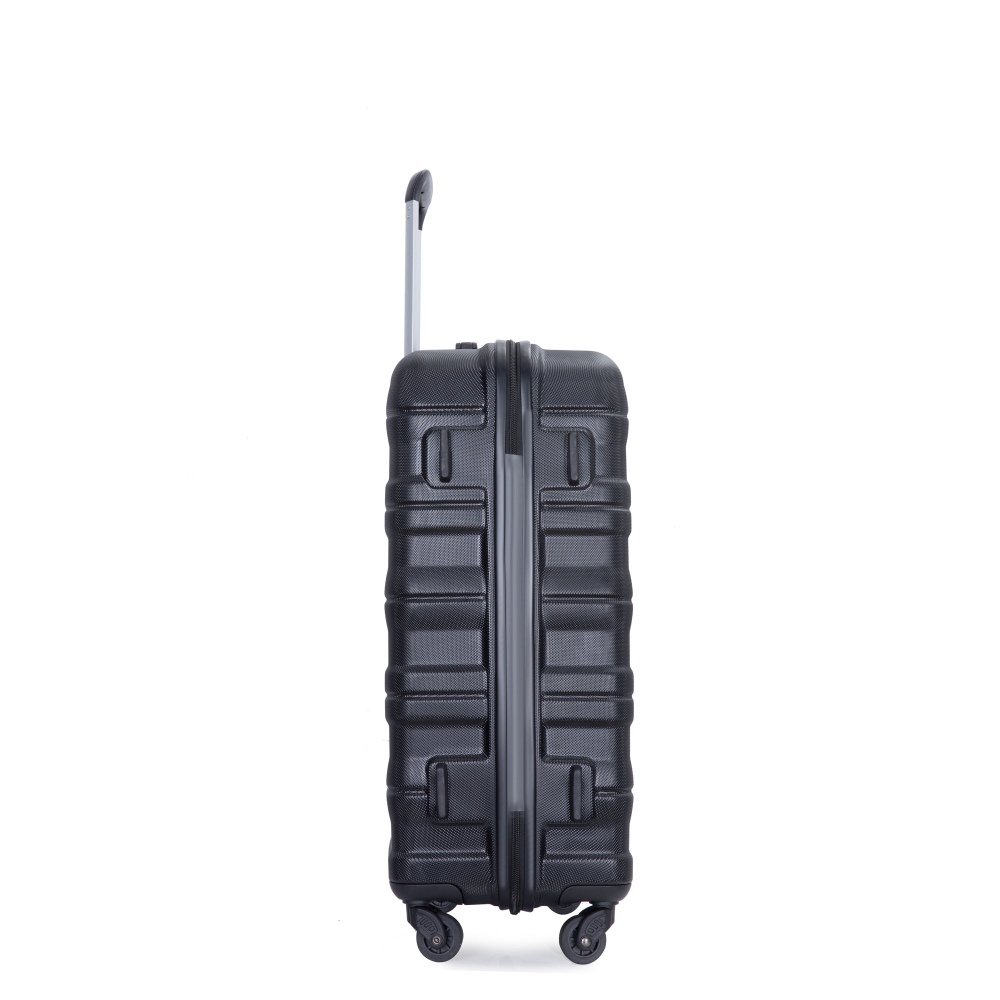 Expandable 3 Piece Luggage Set: Lightweight & Durable Suitcase with Hooks, Spinner Wheels, TSA Lock - Black (21/25/29)