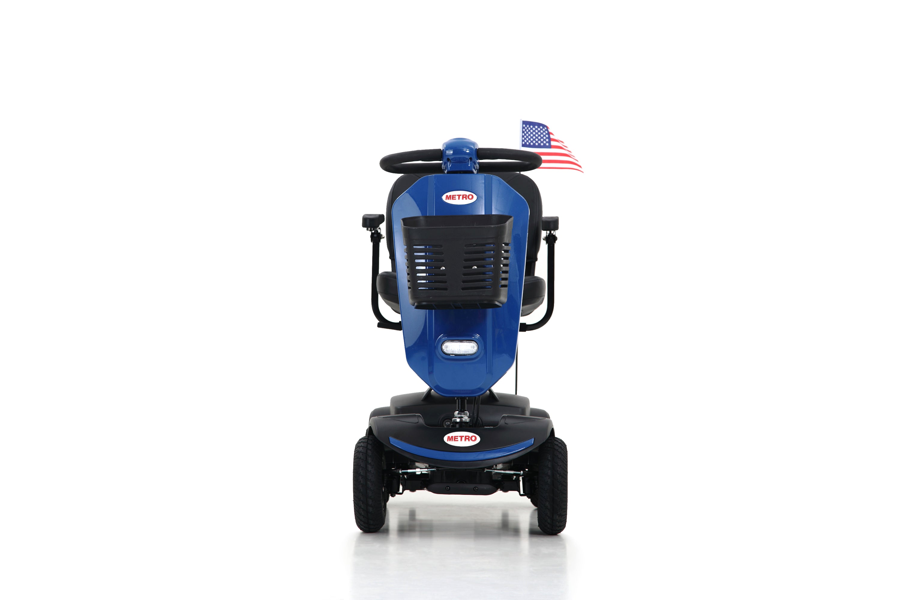 Outdoor Compact Mobility Scooter with Windshield, 300W Motor, Travel-Long Range Power Extended Battery, Cup Holders & USB Charger Port, Blue