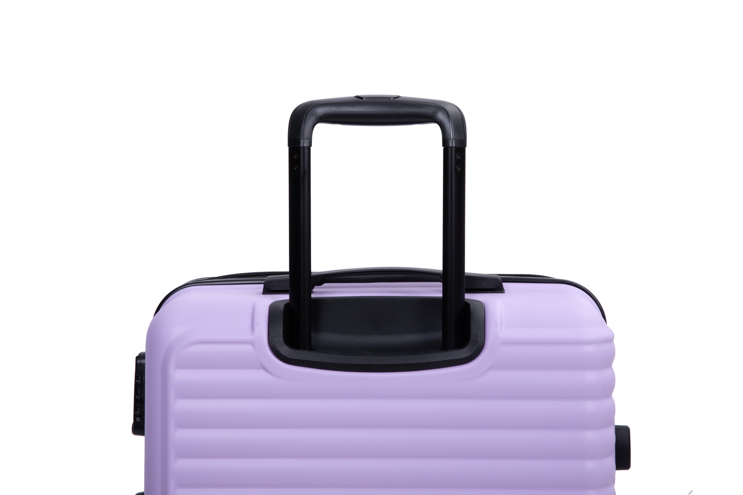 3 Piece Luggage Sets: Lightweight ABS Suitcase with Hooks, Spinner Wheels, TSA Lock - Lavender Purple (20/24/28)