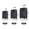 Expandable 3-Piece Luggage Set: Lightweight ABS Suitcase with Hooks, Spinner Wheels, TSA Lock - Black (20/24/28)