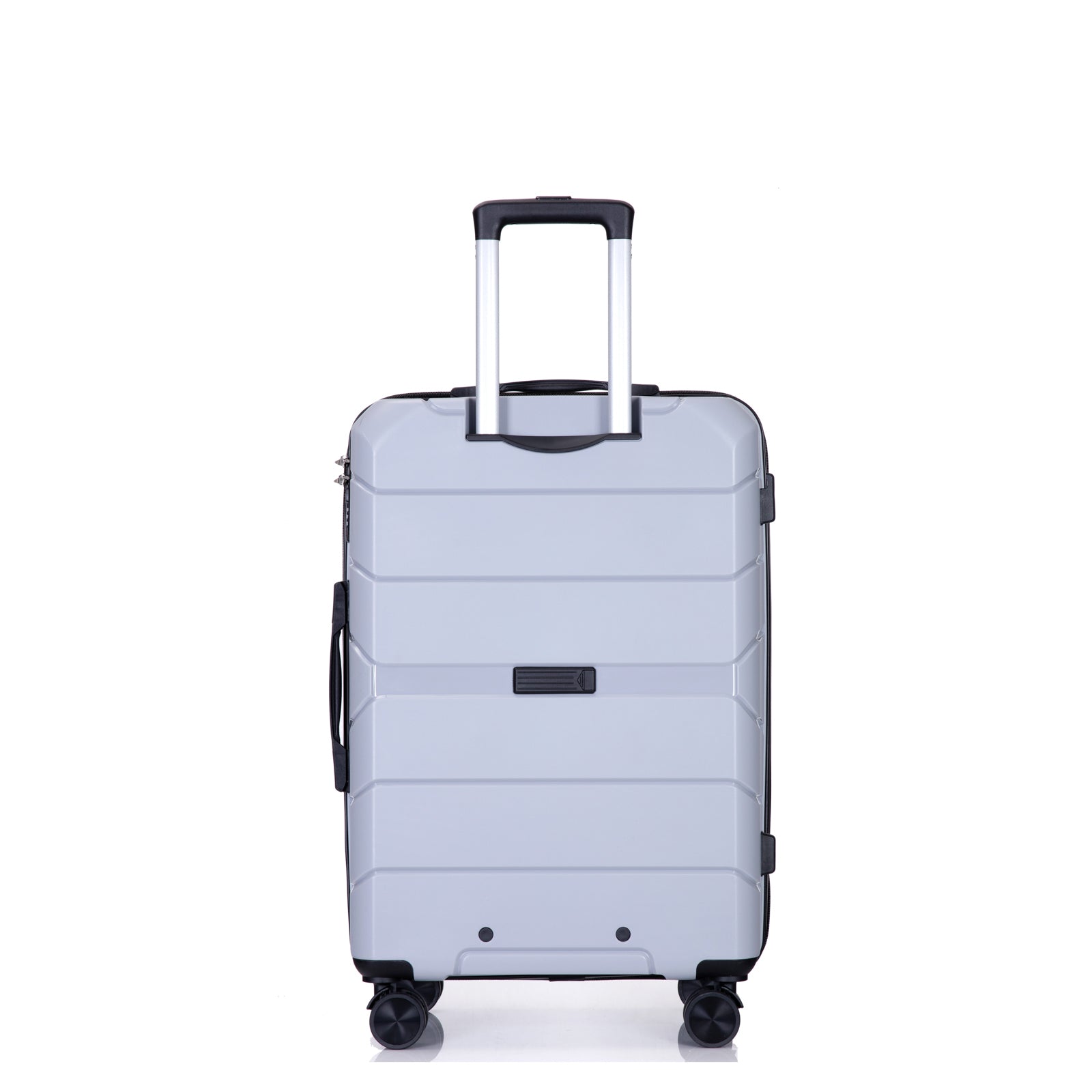 Hardshell Spinner Wheels PP Luggage Sets Lightweight Suitcase with TSA Lock - 3-Piece Set (20/24/28) in Silver