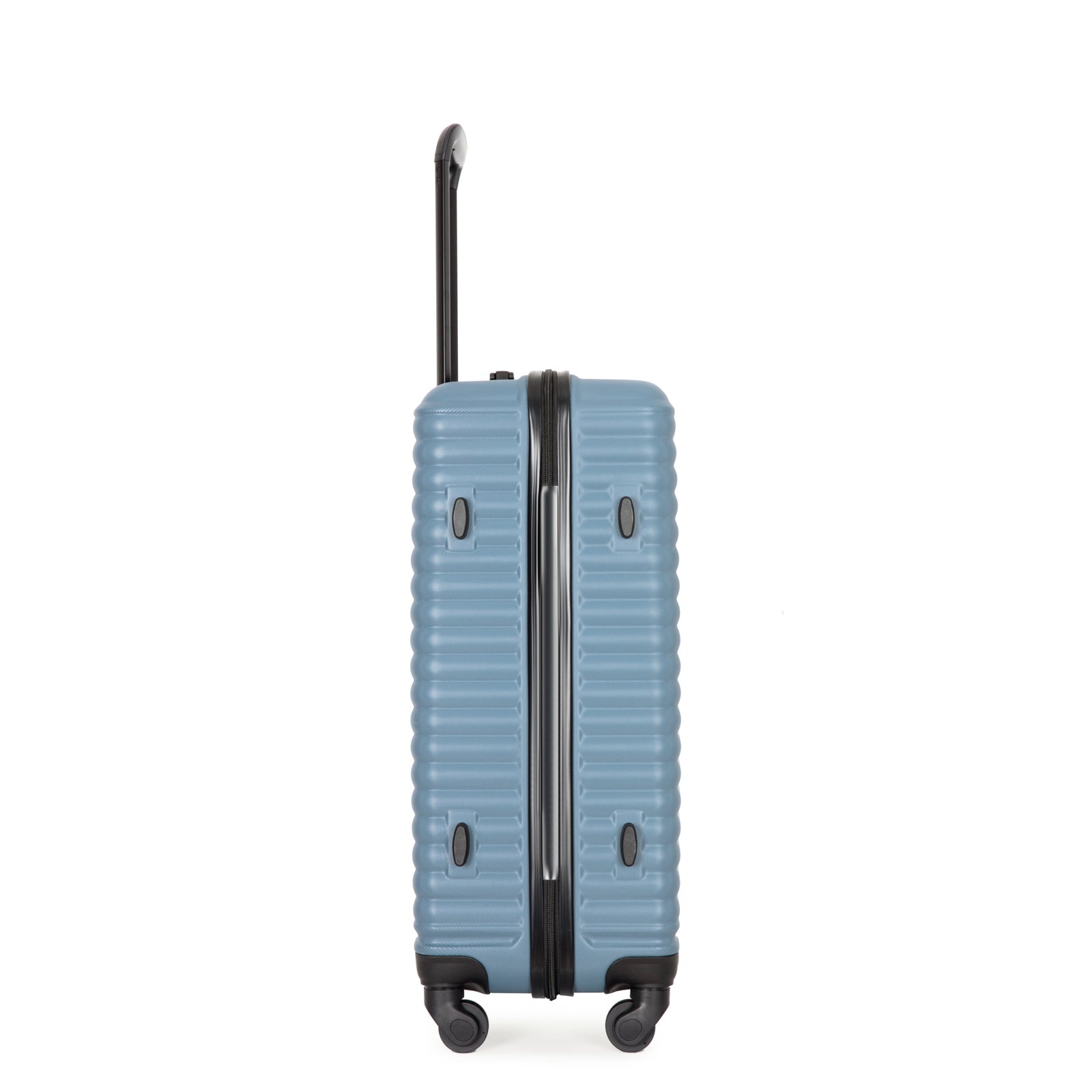 3 Piece ABS Lightweight Suitcase with Hooks, Spinner Wheels, TSA Lock, Blue (20/24/28)