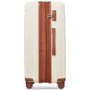 3 Piece Suitcase Set 20/24/28, Airline Approved Carry on Luggage with Spinner Wheels, Beige and Brown Hard Case