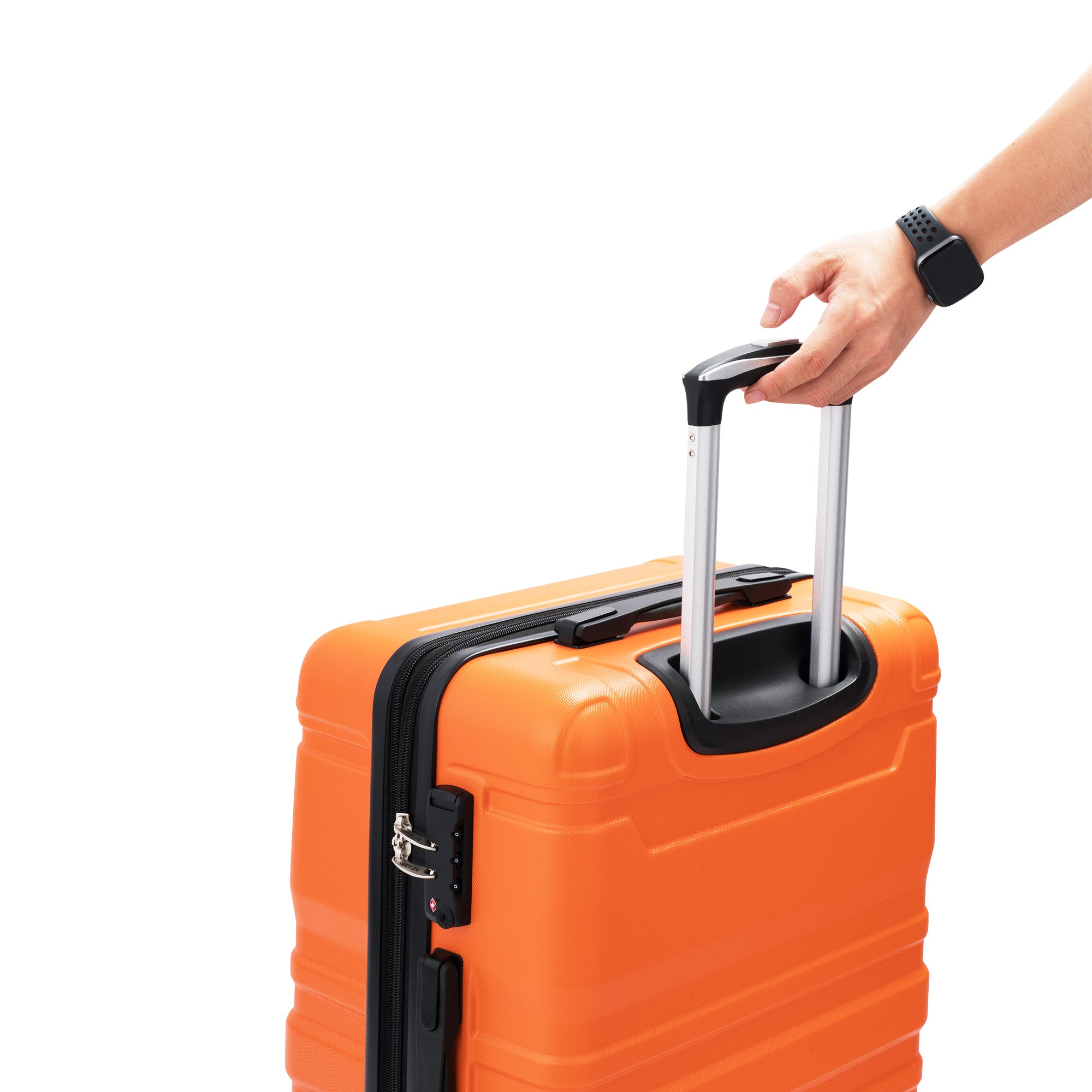 New Model Expandable ABS Hardshell 3pcs Luggage Sets: Clearance Hardside Suitcase with TSA Lock & Spinner Wheels, Lightweight & Durable (Orange, 20''24''28'')