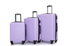 3 Piece Luggage Sets: Lightweight ABS Suitcase with Hooks, Spinner Wheels, TSA Lock - Lavender Purple (20/24/28)