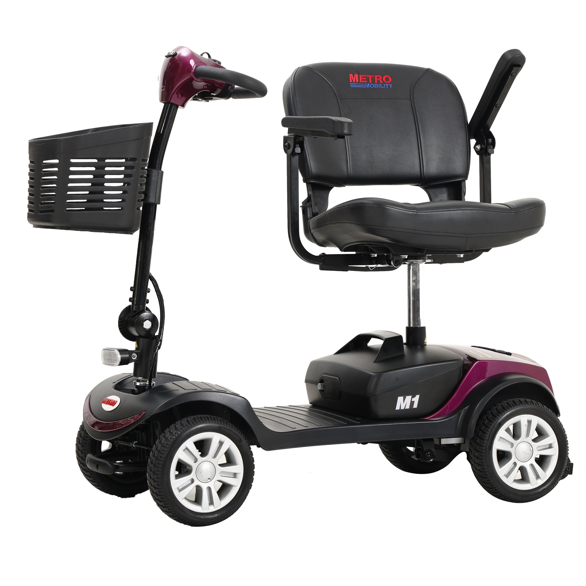 Compact Travel Mobility Scooter with 300W Motor for Adult-300lbs, PLUM