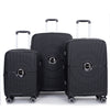 Expandable Hardshell Suitcase Double Spinner Wheels PP Luggage Set, Lightweight & Durable, TSA Lock, 3-Piece (20/24/28), Black