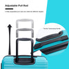 3 Piece ABS Lightweight Suitcase with Hooks, Spinner Wheels, TSA Lock, Turquoise (20/24/28)