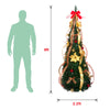 Fully Decorated Xmas Tree with Lights - 6 Ft Prelit Artificial - Pop Up Collapsible - Easy Assembly - Includes Holiday Decorations, LED Lights - Foldable Stand