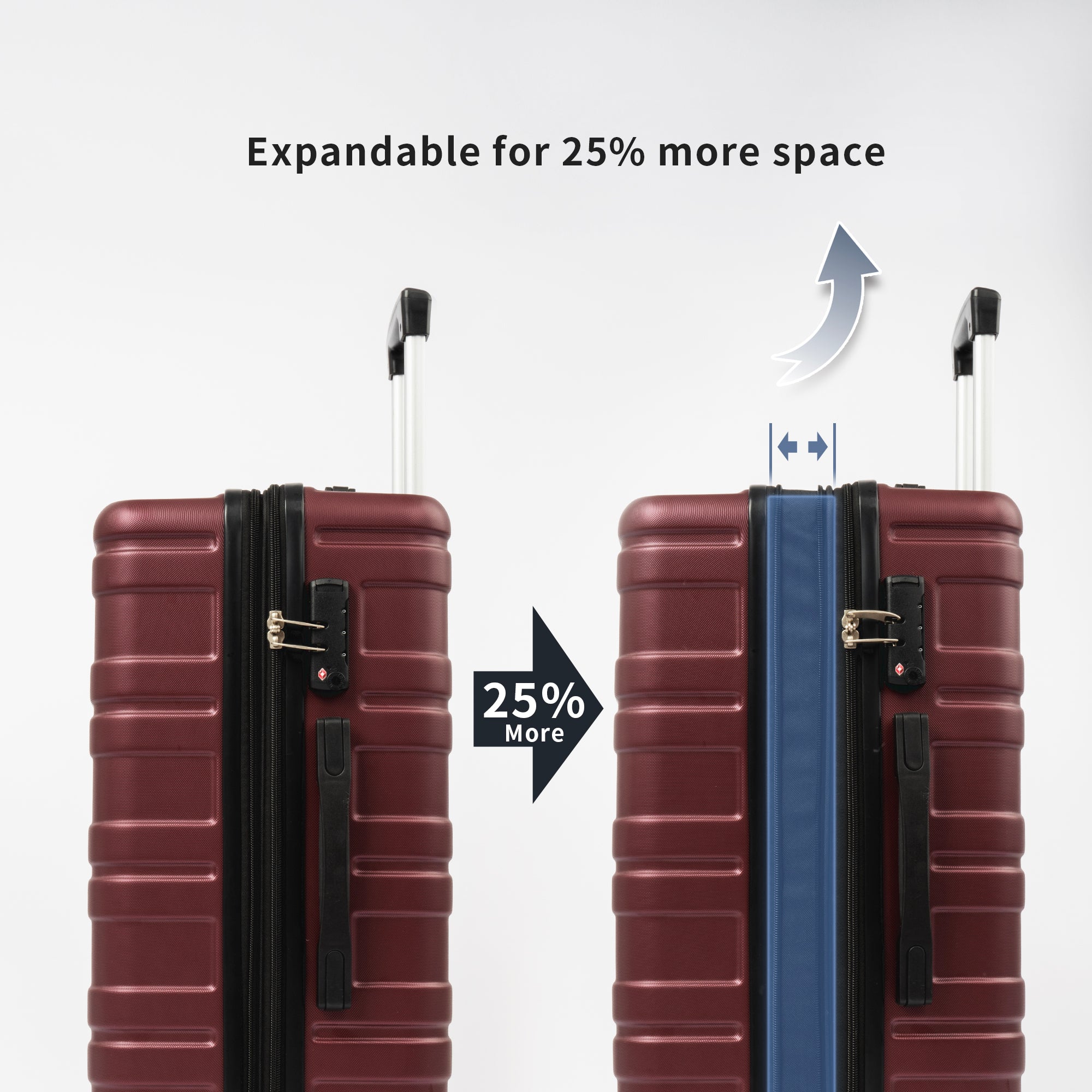 Hardshell Luggage Sets - Lightweight 3 Pcs Spinner Suitcase with TSA Lock, 20''24''28'' Sizes