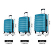 Expandable 3 Piece Luggage Sets with Hooks, Spinner Wheels, TSA Lock, ABS Lightweight Suitcase, Cyan (20/24/28)