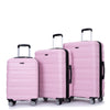 3 Piece Luggage Sets PC Lightweight & Durable Expandable Suitcase with Two Hooks, Double Spinner Wheels, TSA Lock, Pink (21/25/29)