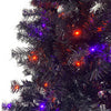 6FT Artificial Fir Bent Top Halloween Christmas Tree - Bendable Grinch Style Holiday Decoration with 1,080 Lush Branch Tips and 300 LED Lights - Xmas Halloween Style (Black/Orange, 6 Feet)