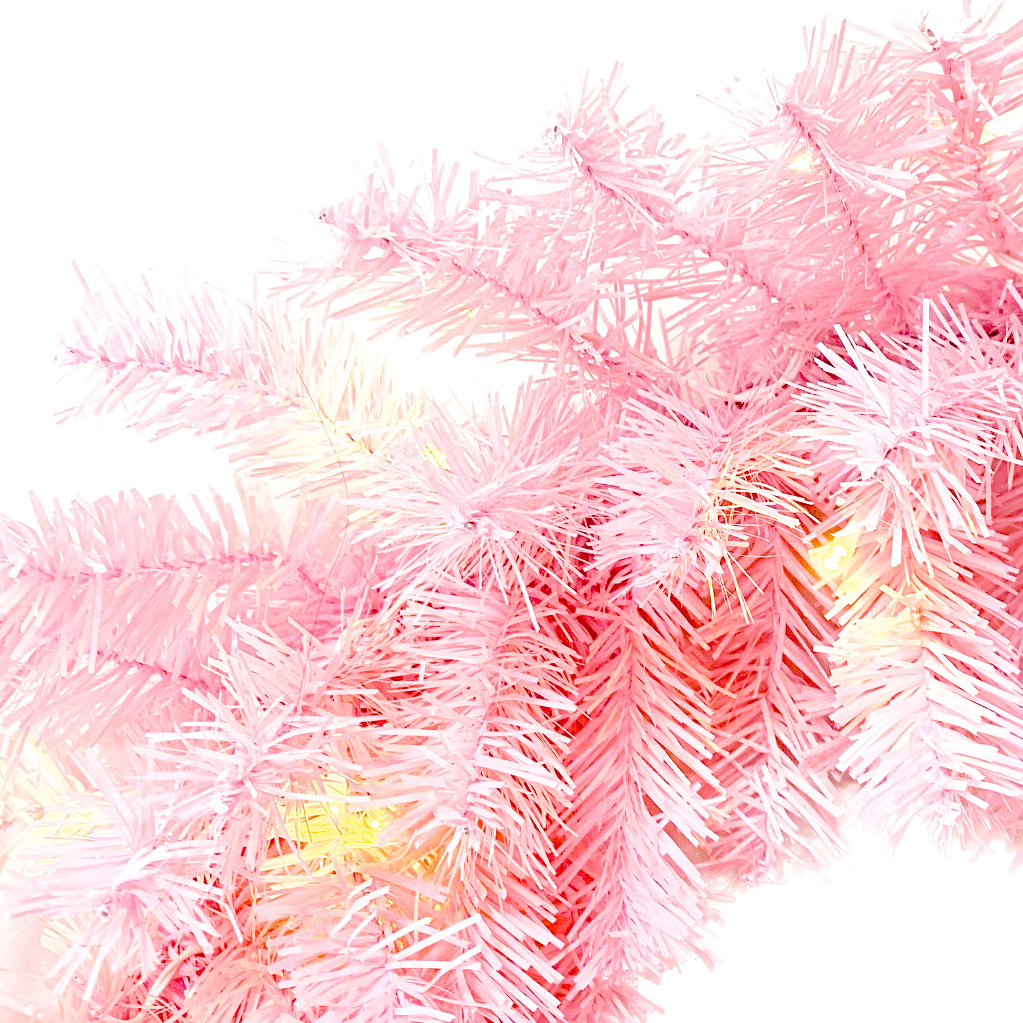 Pre-lit Artificial Christmas 2-Piece Set: 5FT Pink Tree with 6ft Garland X-mas - Festive and Convenient