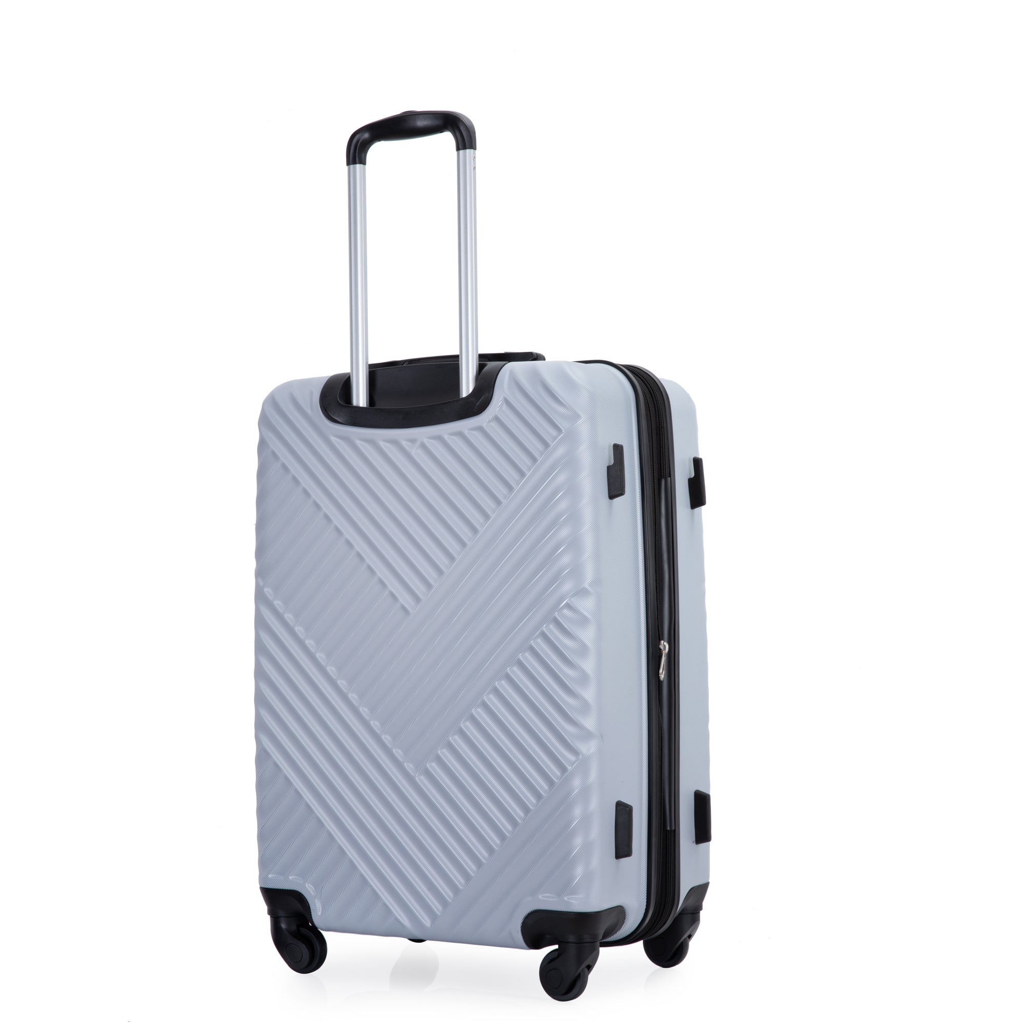 Expandable 3 Piece Lightweight Luggage Sets with Spinner Wheels, TSA Lock, and Two Hooks - Silver (21/25/29)