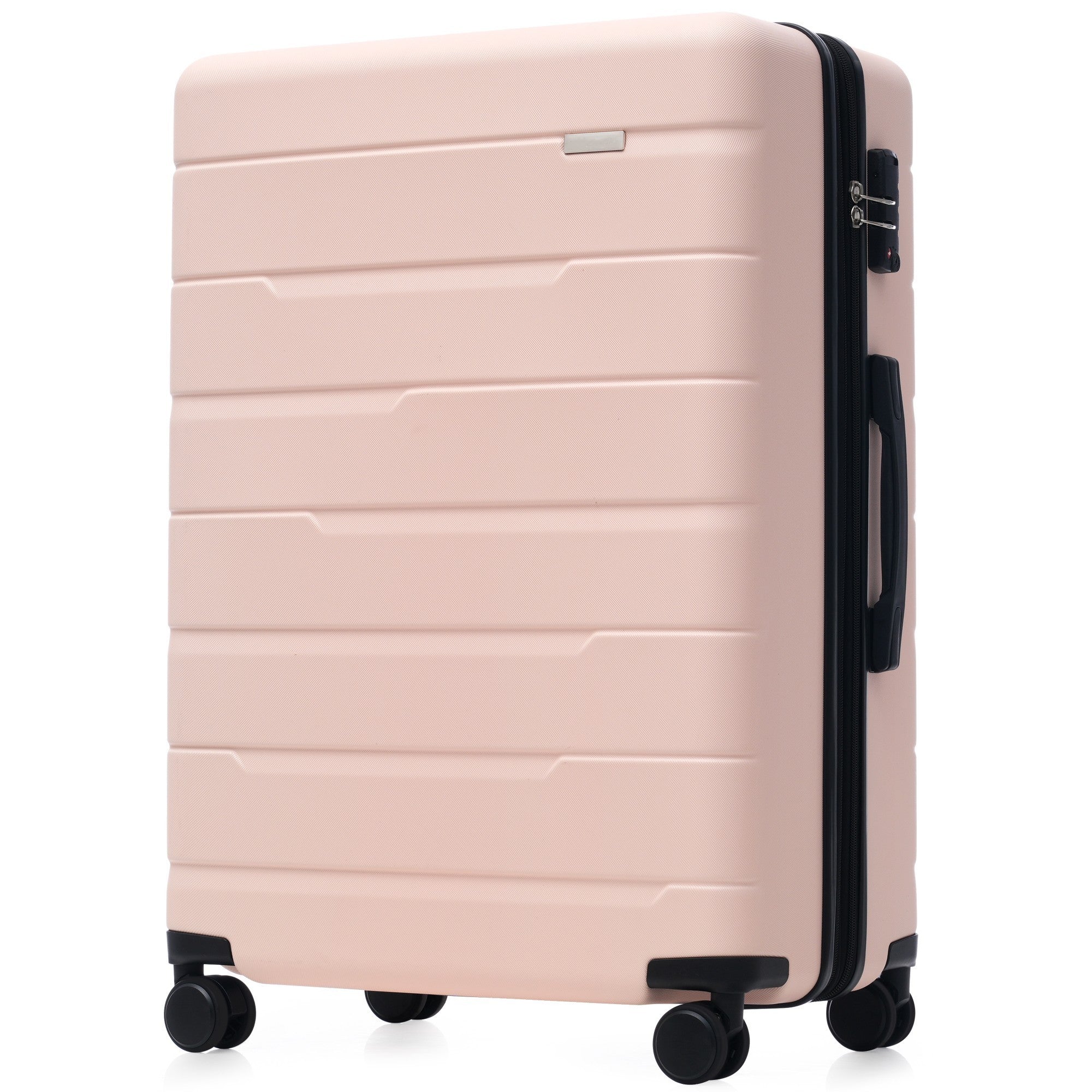 Luggage Sets 3 Piece Suitcase Set 20/24/28, Airline Approved, Hard Case with Spinner Wheels, Pink and Black