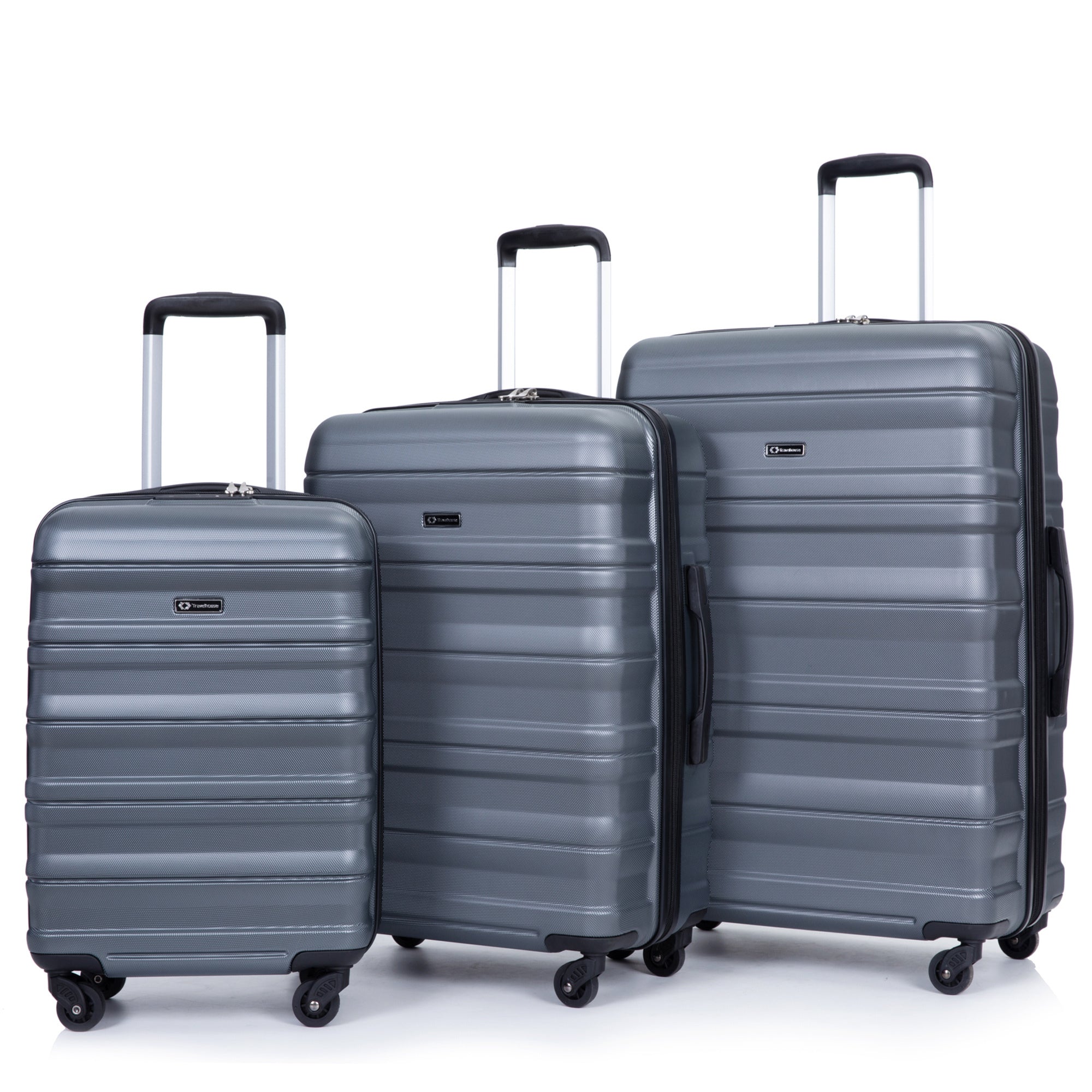 Expandable 3 Piece Lightweight & Durable Luggage Sets with Spinner Wheels, TSA Lock (21/25/29) Gray