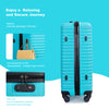 3 Piece ABS Lightweight Suitcase with Hooks, Spinner Wheels, TSA Lock, Turquoise (20/24/28)