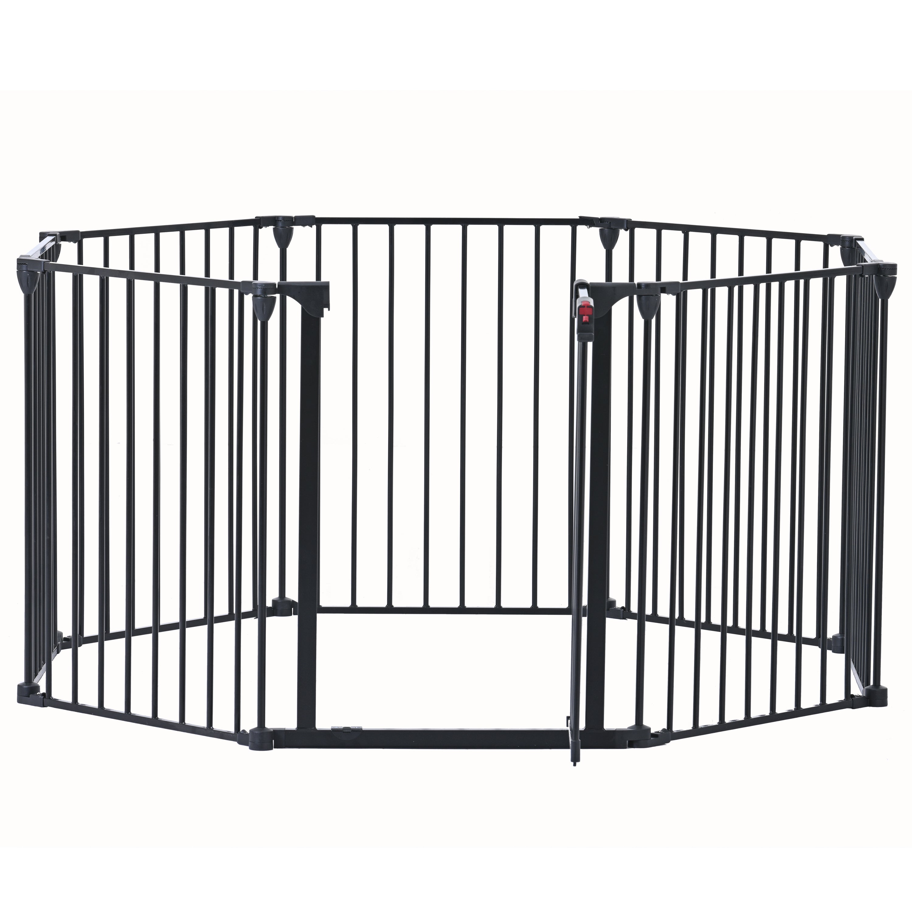 200" Adjustable Safety Gate 8 Panels Play Yard Metal Doorways Fireplace Fence: Christmas Tree Fence Gate for House Stairs & Prohibited Areas