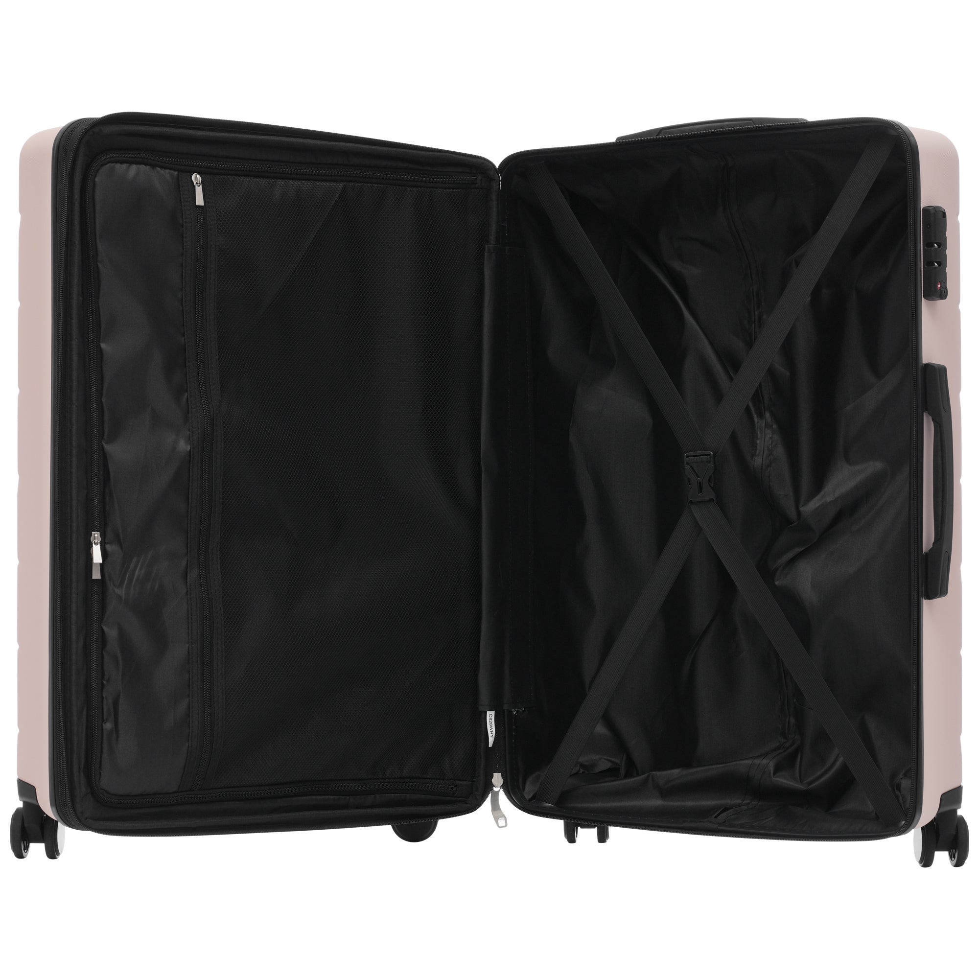 Luggage Sets 3 Piece Suitcase Set 20/24/28, Airline Approved, Hard Case with Spinner Wheels, Pink and Black